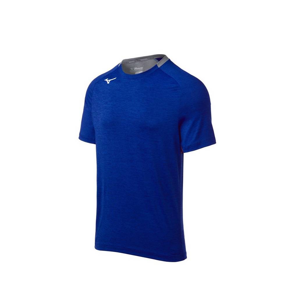 Maglietta Mizuno Alpha Short Sleeve Uomo - Blu Reale - 62704-WRYE